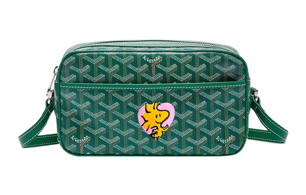 GOYARD Cap-Vert Canvas With Leather Camera Bag Shoulder Bag Crossbody Bag Small Size Unisex Green/Pink