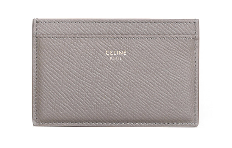 CELINE Cow Leather Card Holder Men's Egg Stone Color