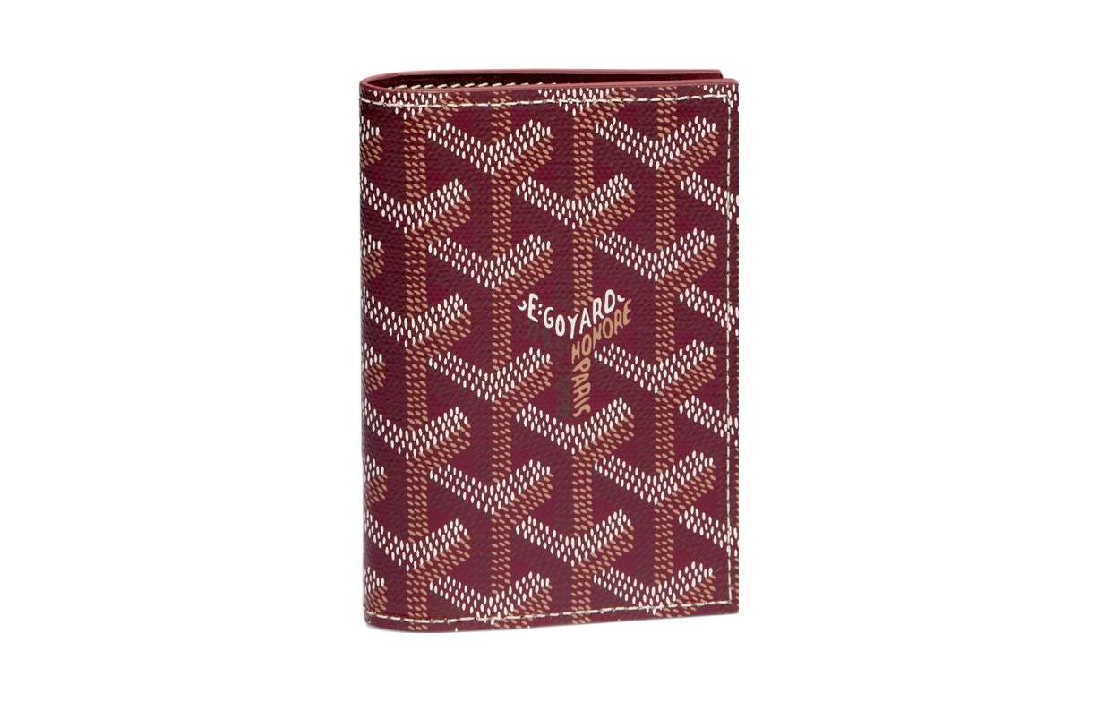 GOYARD SAINT-MARC Canvas With Leather Card Holder Unisex Burgundy