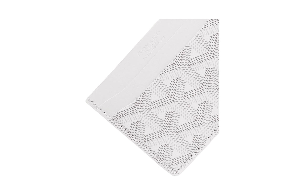 GOYARD Saint-Sulpice Canvas With Calfskin Card Clip Card Holder Unisex White/Gray Pink Small Heart