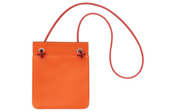 HERMES Aline Milo Lambskin Swift Calfskin Shoulder Bag Crossbody Bag Mini Women's Flame Orange/Bright Red
