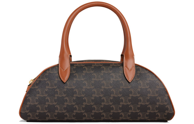 CELINE Canvas With Leather One Shoulder Handbag Medium Size Women's Tawny