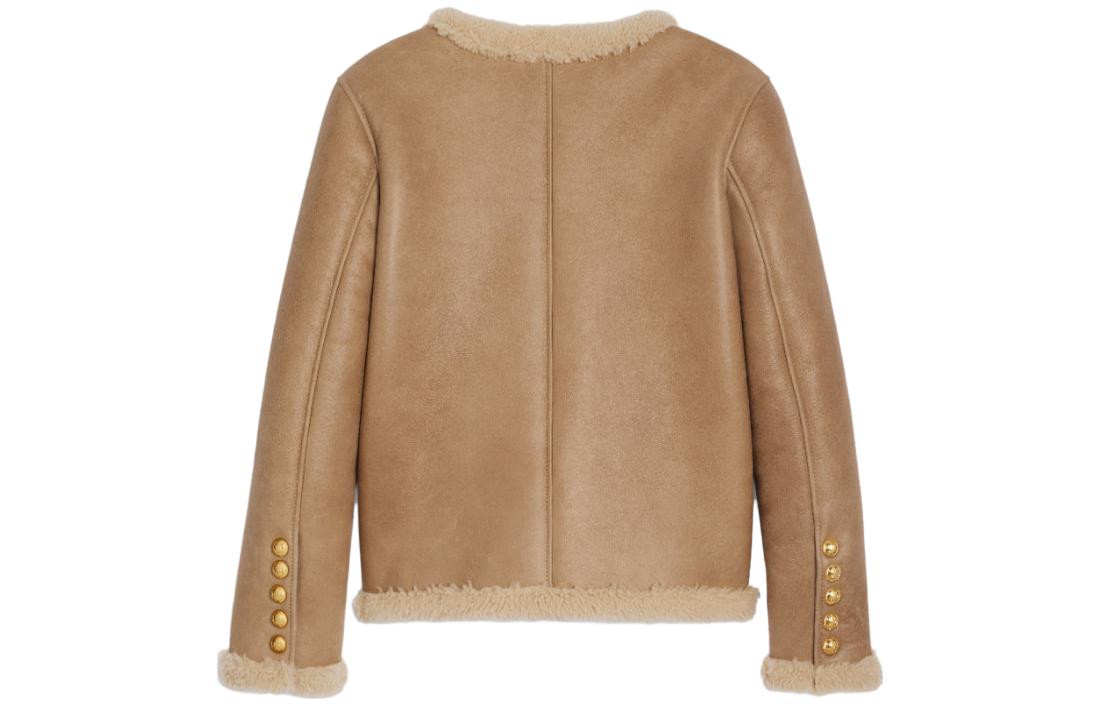 CELINE Leather Jackets Women's Brown