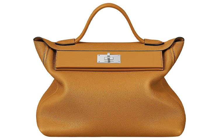 HERMES 24/24 Maurice Bullock Leather Barenia Calfskin Handbag Women's Sesame-Colored