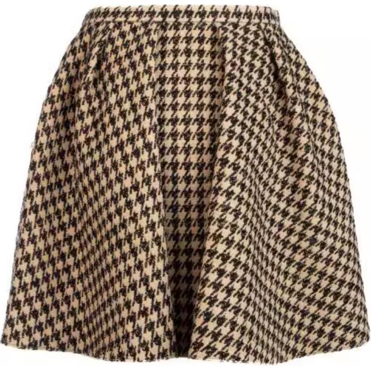 DIOR Houndstooth Pleated Skirt