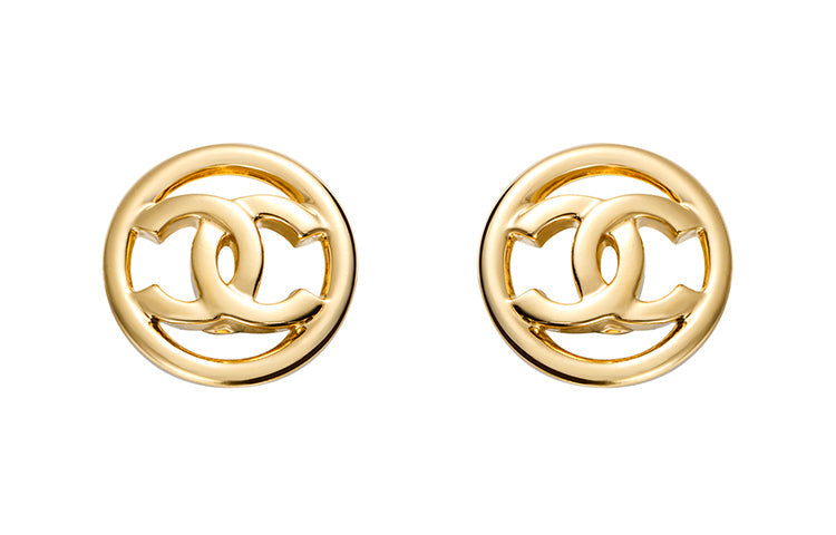 CHANEL 1997 Cc Turn lock Clip on Earrings