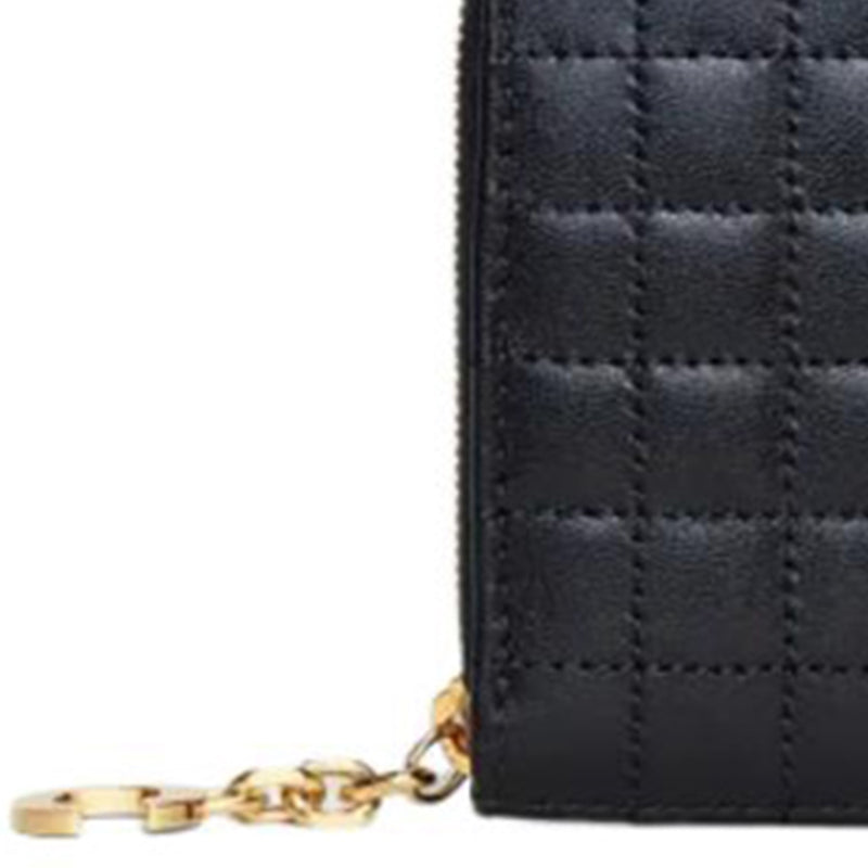 CELINE Calfskin Wallet Women's Black