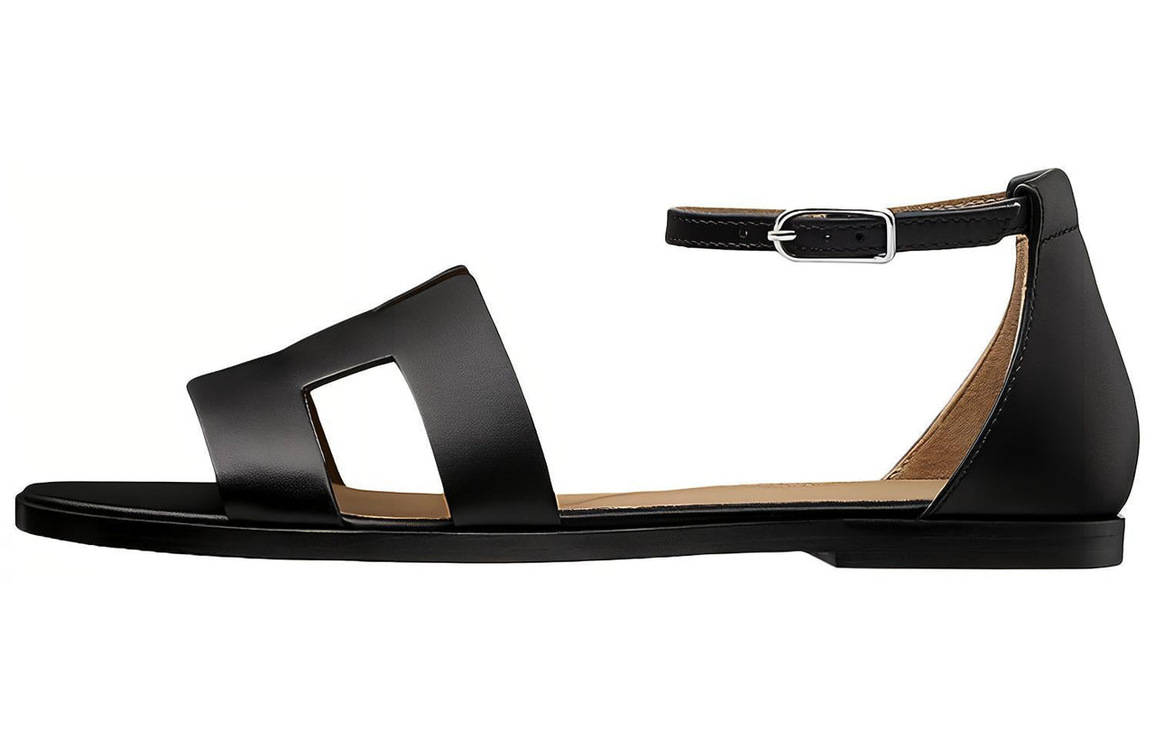 HERMES Santorini Strap Sandals Women's Black