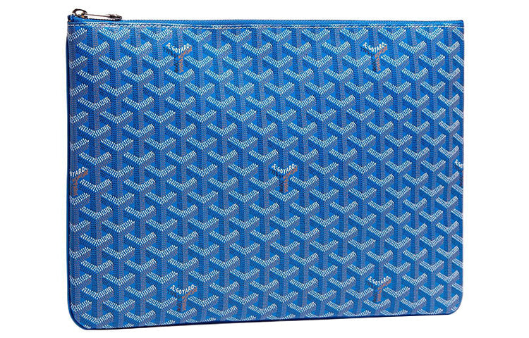 GOYARD SENAT Canvas With Leather Wallet Toiletry Bag Clutch Medium Size Unisex Blue