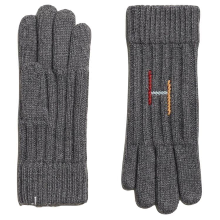 HERMES - Knit Gloves Men's Gray