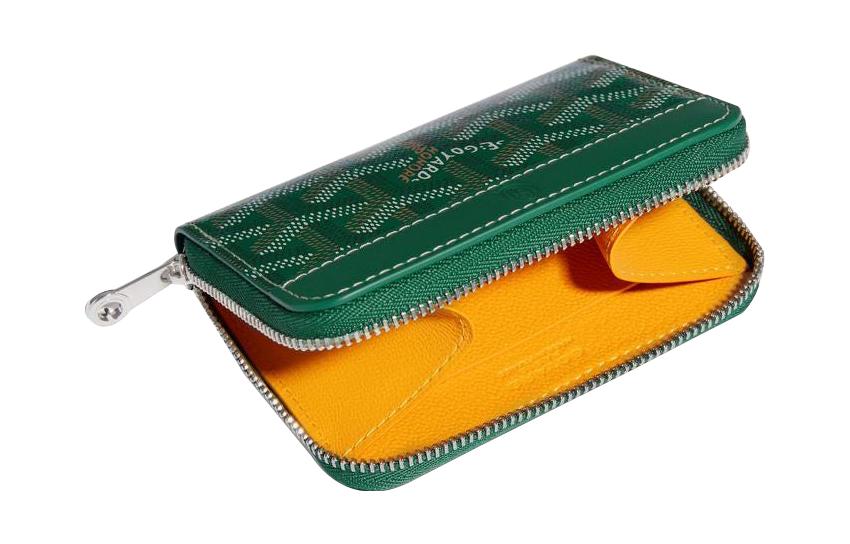 GOYARD MATIGNON Canvas With Leather Wallet Coin Purse Mini Women's Green