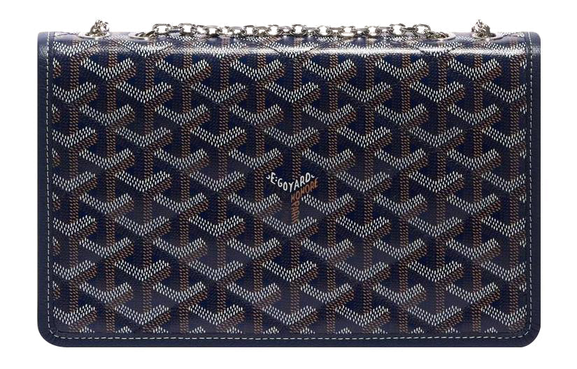 GOYARD Alexandre III Canvas With Leather Shoulder Bag Crossbody Bag Women's Marine Blue