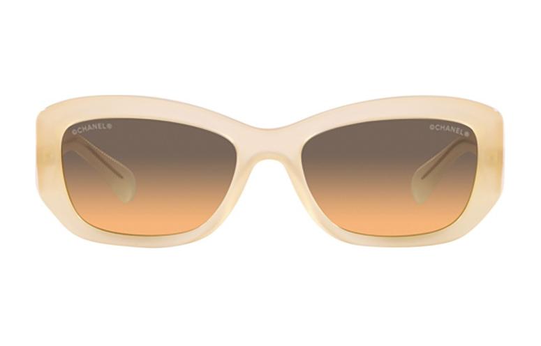 CHANEL - Irregular Shape Sunglasses Women's Beige