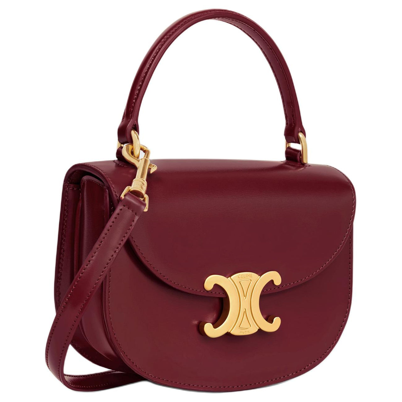 CELINE Calfskin Shoulder Bag, Crossbody Bag, Handbag Mini Women's Light Burgundy