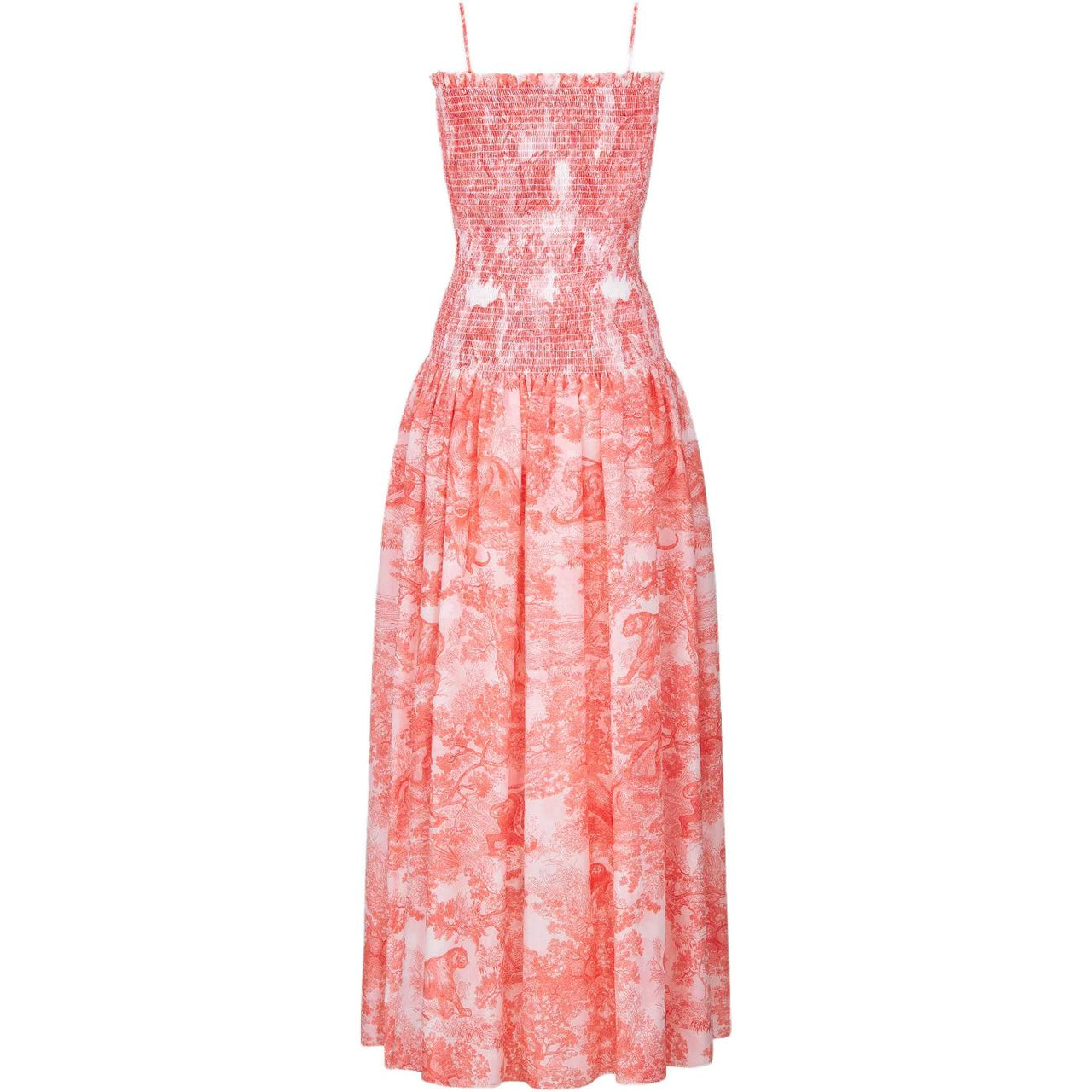 DIOR FW24 Slip Dresses Women's Coral Red
