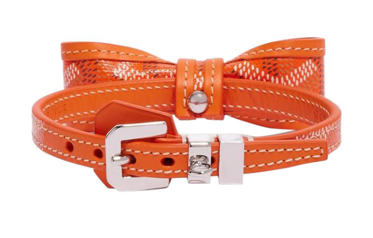 GOYARD OSCAR Goyardine Canvas With Clamecy Cow Leather Collar Bag Accessory Unisex Orange