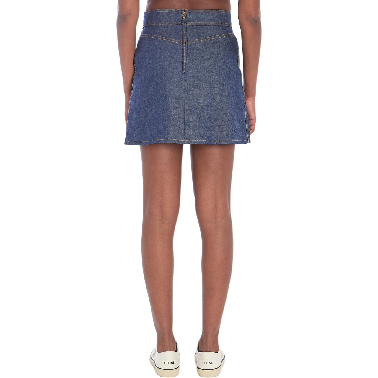 CELINE Denim Short Skirts Women's Blue