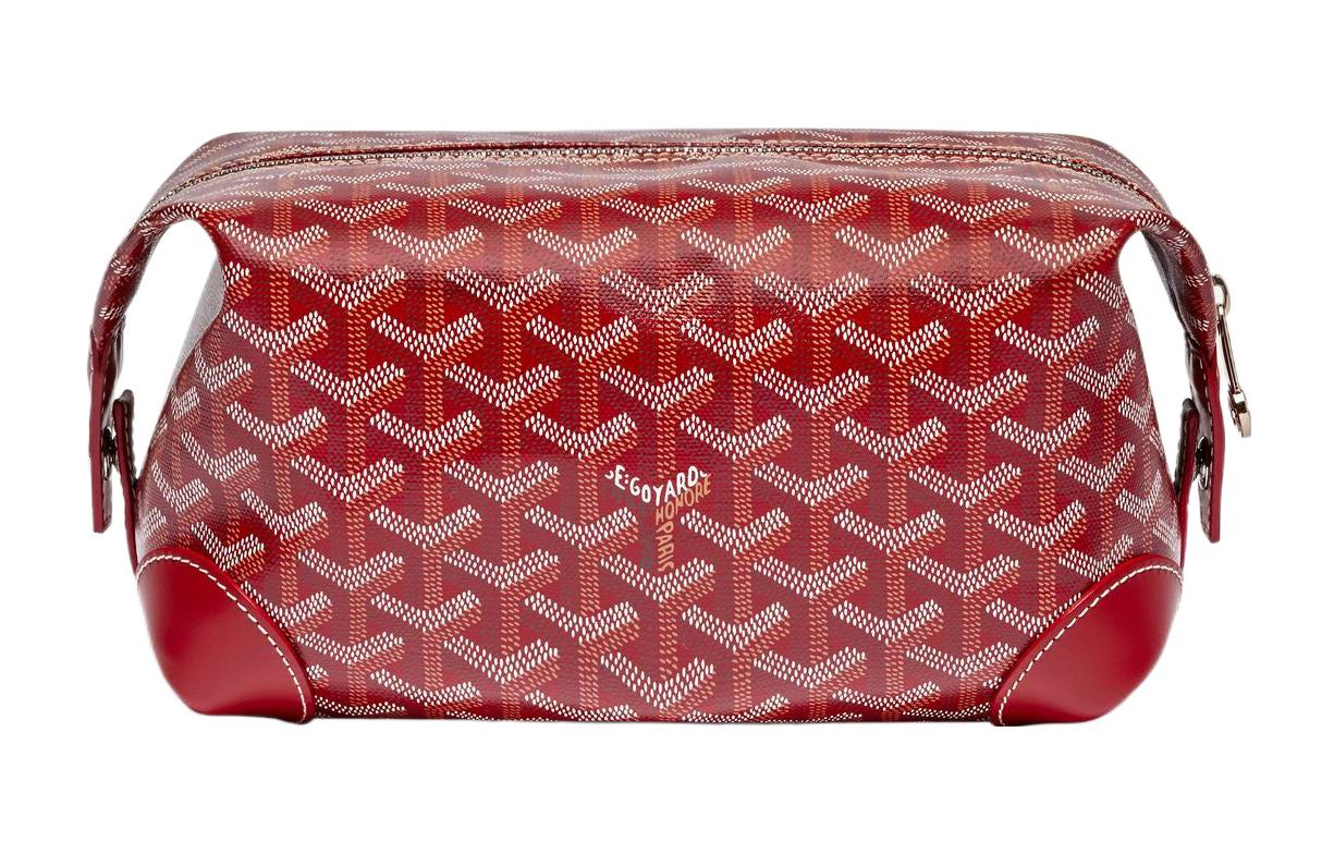 GOYARD Canvas With Calfskin Travel Bags Toiletry Bags Unisex Red