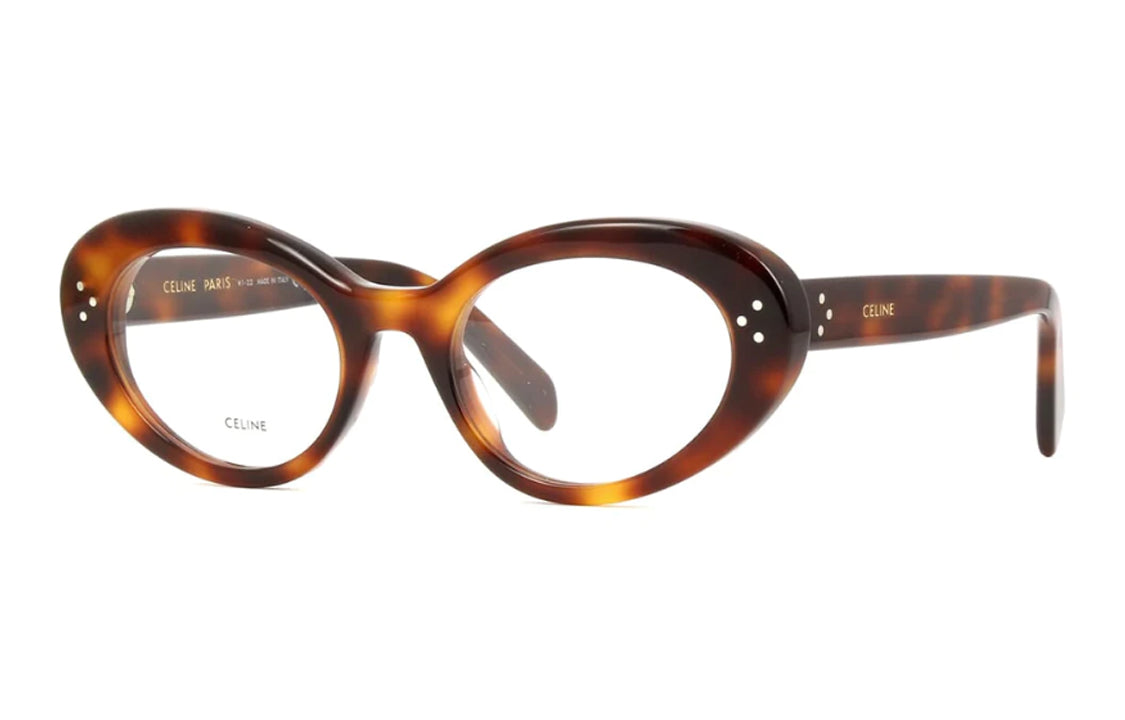 CELINE Acetate Irregular Shape Eyeglass Frames Unisex Tortoiseshell