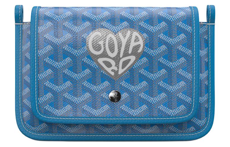 GOYARD Plumet Canvas With Leather Envelope Bag Crossbody Bag Shoulder Bag Unisex Blue/Silver Small Heart Edition