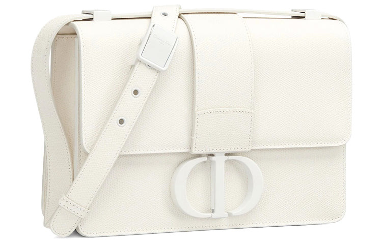 DIOR 30 Montaigne Calfskin Box Bag Shoulder Bag Women's Chalk White