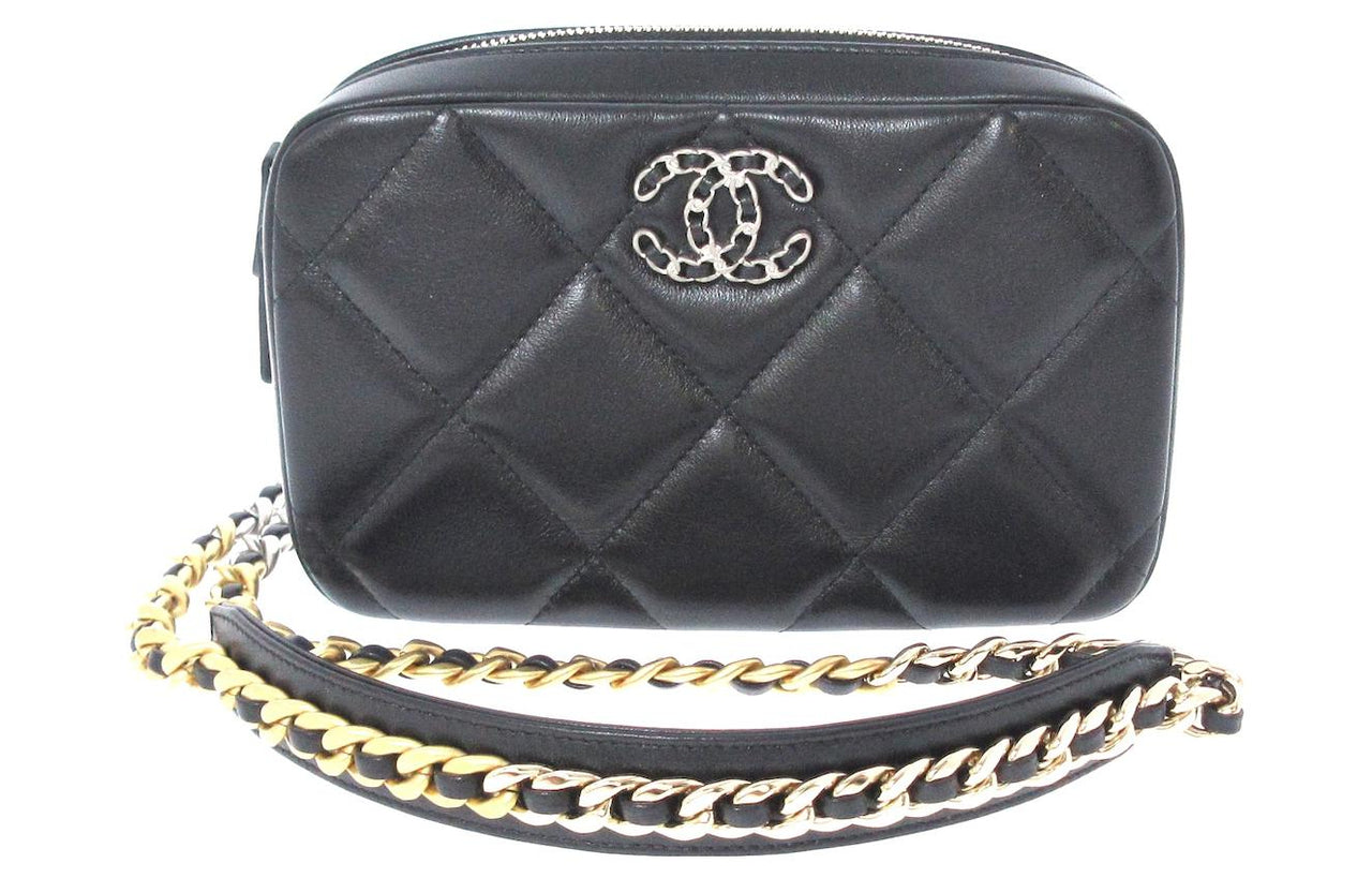 CHANEL 19Bag Lambskin Camera Bags Crossbody Bag Shoulder Bag Women's Black