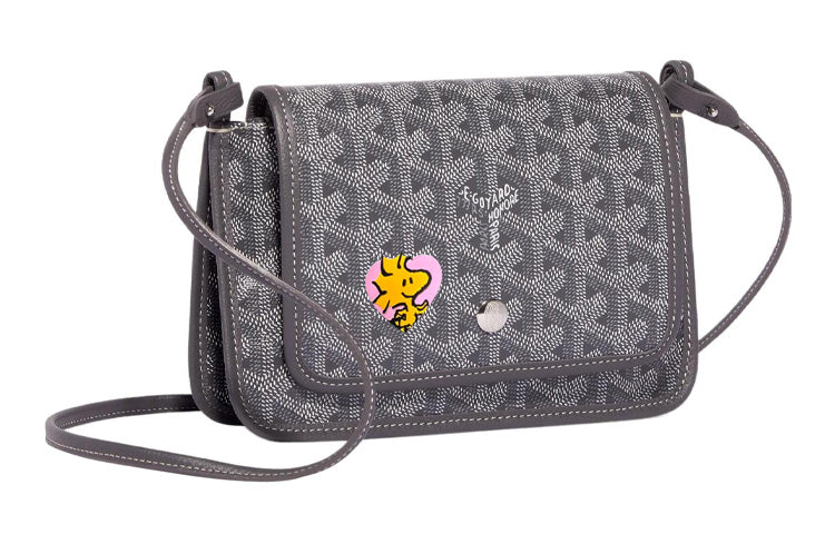 GOYARD Plumet Canvas With Leather Envelope Bag Handheld Shoulder Bag Crossbody Bag Small Size Unisex Gray/Pink