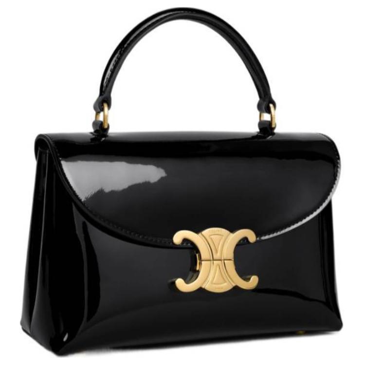 CELINE Calfskin Shoulder Bag, Crossbody Bag, Handbag Women's Black