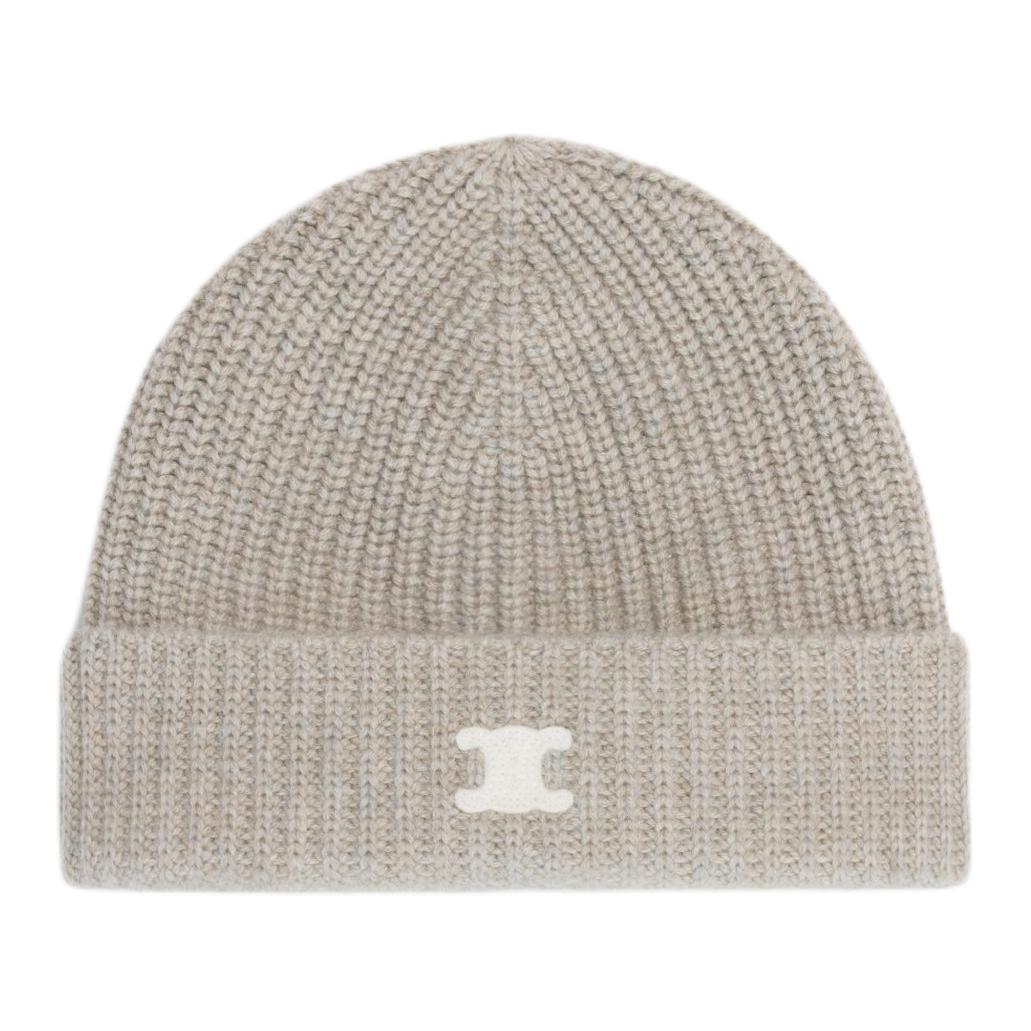 CELINE Triomphe Beanie In Heritage Cashmere