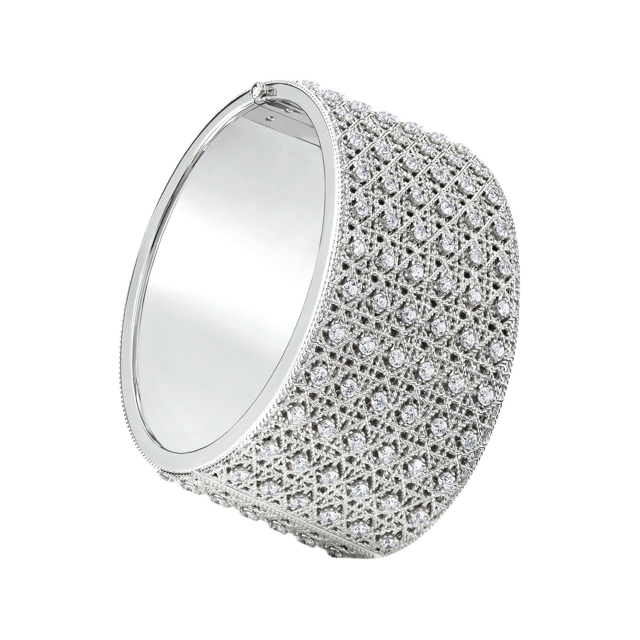 DIOR 18K Gold Diamonds Bangles Women's Silver
