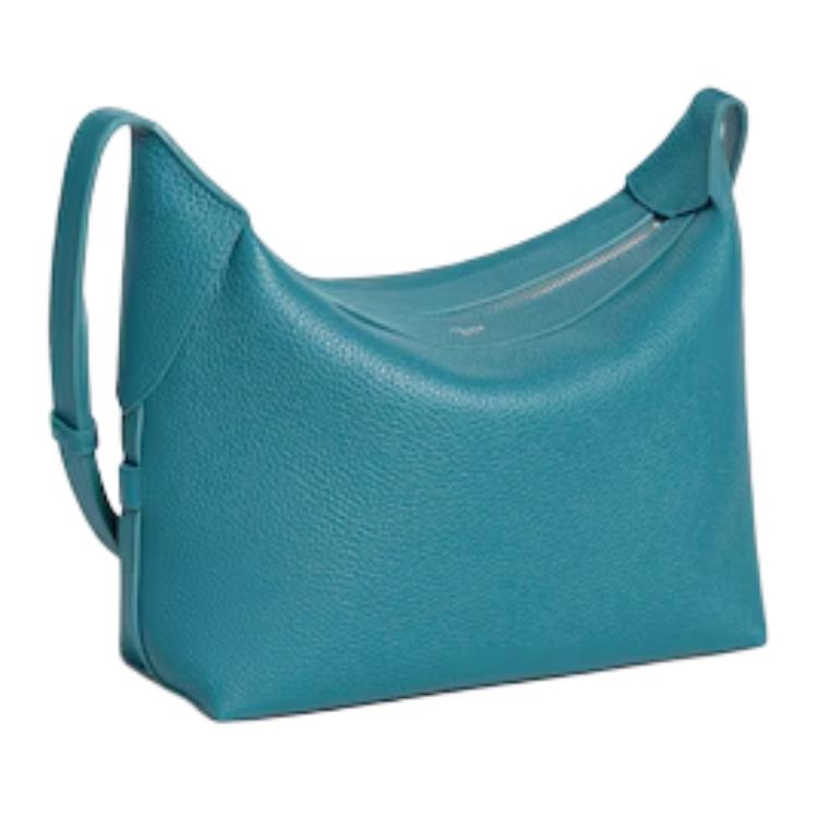 CELINE Calfskin Shoulder Bag Trumpets Women's Blue