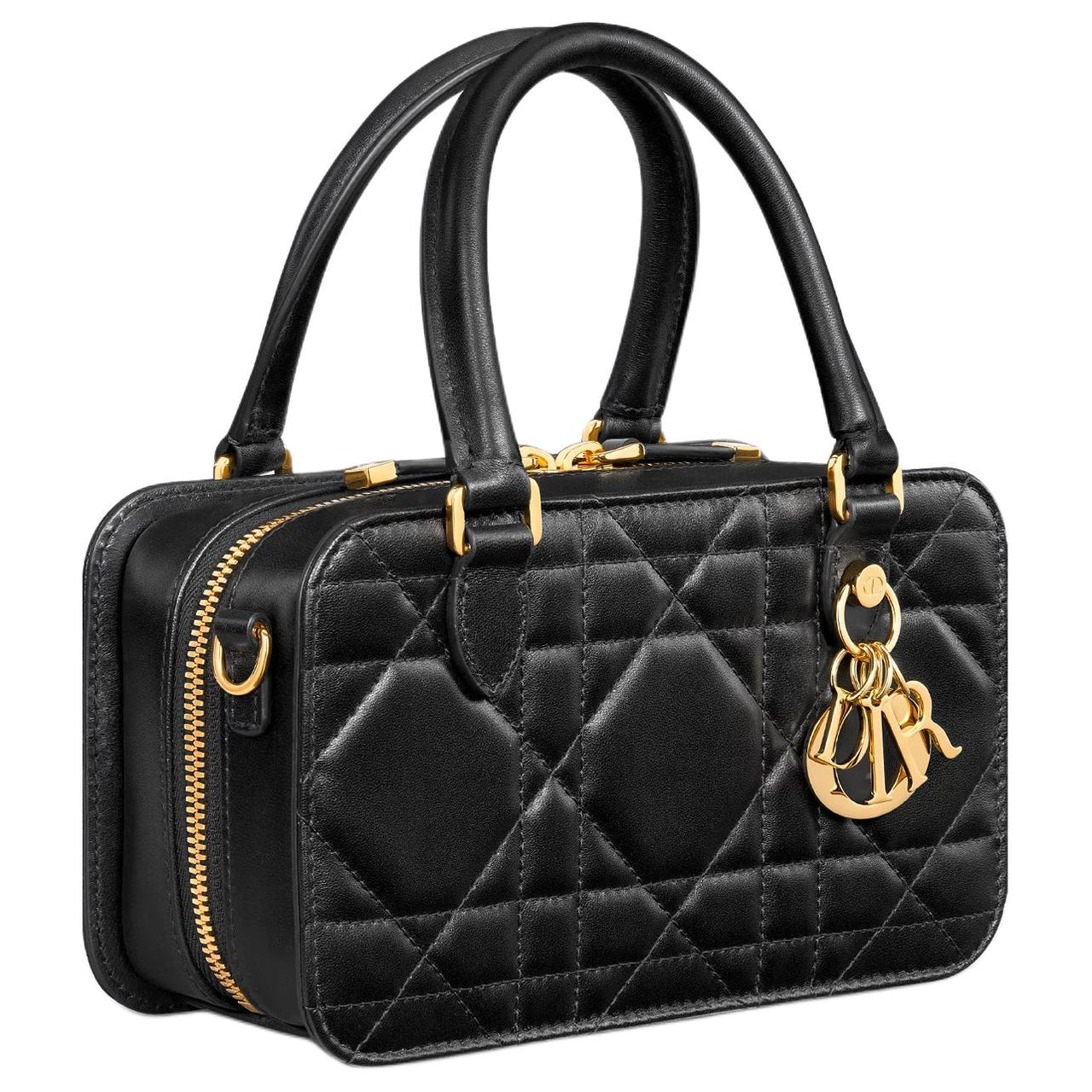 DIOR Lambskin Shoulder Bag Crossbody Bag Handbag Mini Women's Black