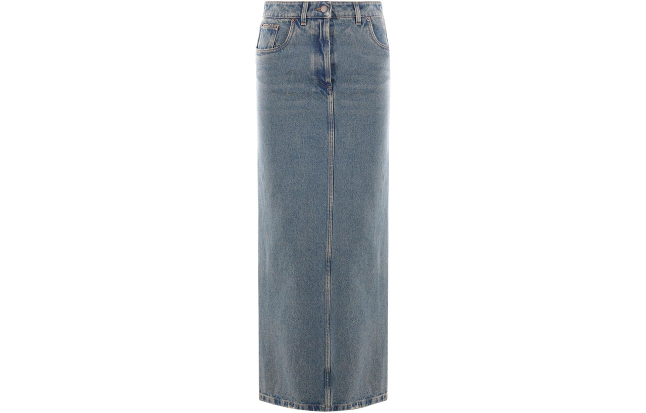 PRADA Denim Long Skirt Women's Blue