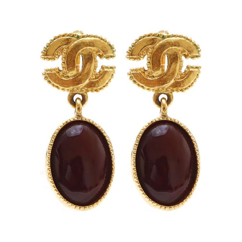 CHANEL 1996 Cc Gripoix Clip-on Earrings