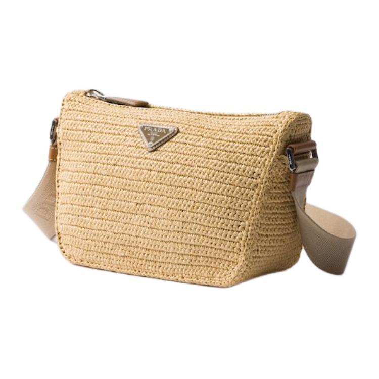 PRADA Calfskin Shoulder Bag Women's Natural