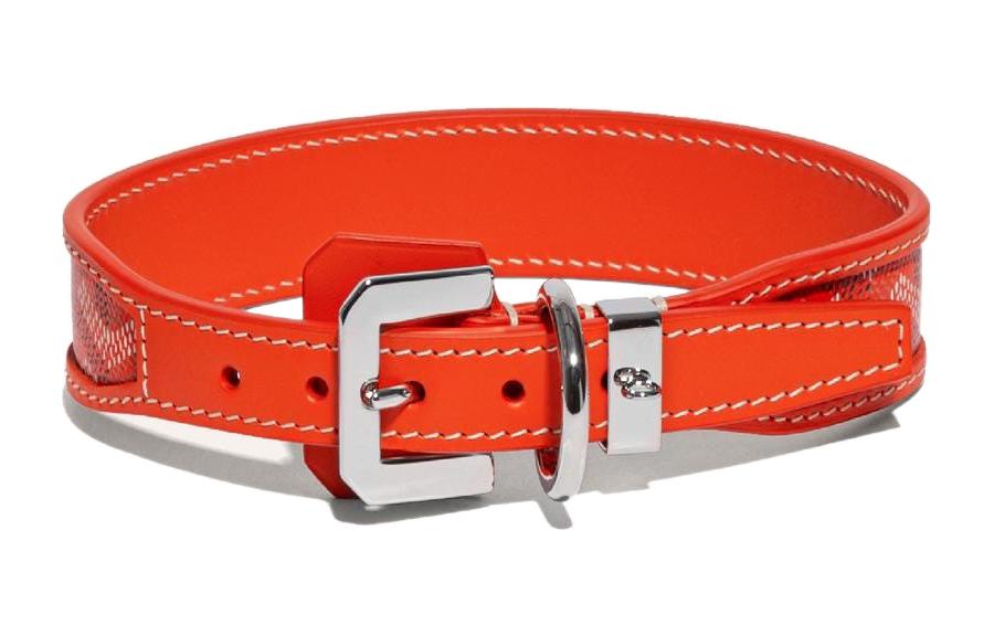 GOYARD Goyardine Canvas With Clamecy Cow Leather Dog's Teeth Collar Bag Accessory Unisex Orange