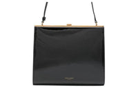 SAINT LAURENT LE ANNE MARIE Calfskin With Patent Leather Portable Crossbody Bag, Shoulder Bag Women's Black