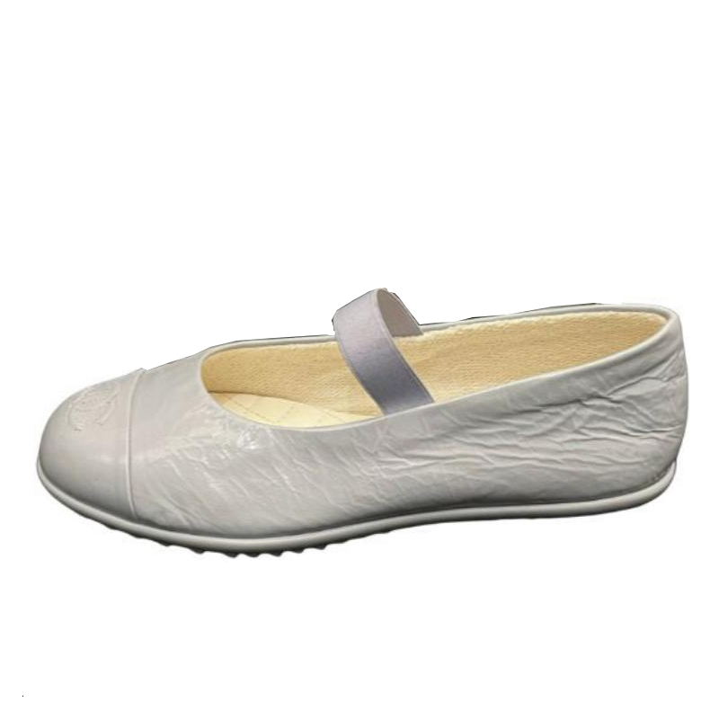 CHANEL Flat Mary Jane Shoes Women's Gray