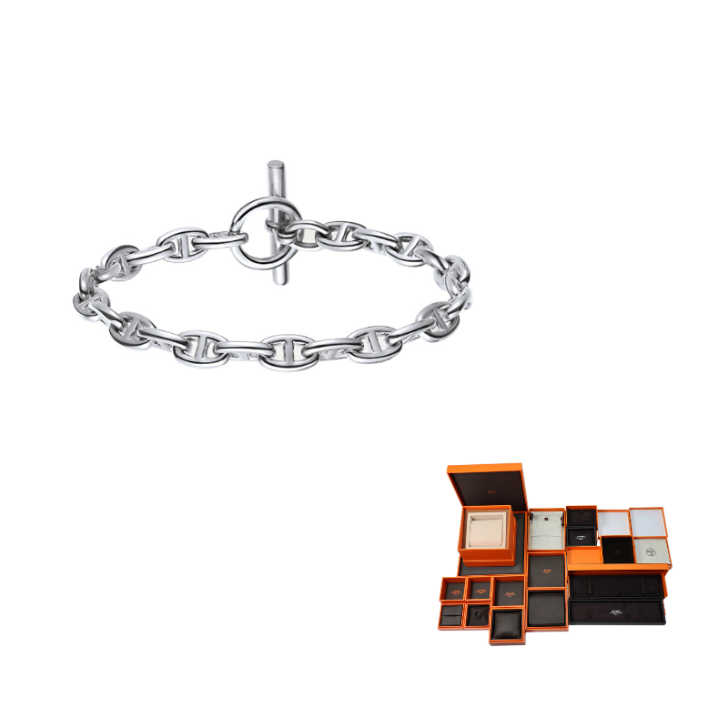 HERMES 925 Sterling Silver Bracelets Women's Silver