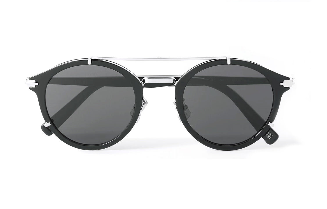 DIOR Acetate Metal Round Sunglasses Men's Black