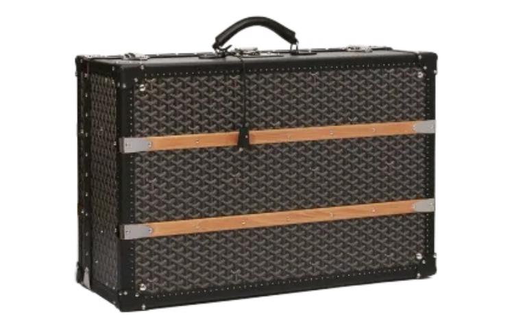 GOYARD PALACE Canvas With Leather Suitcase Hard Case Unisex Black