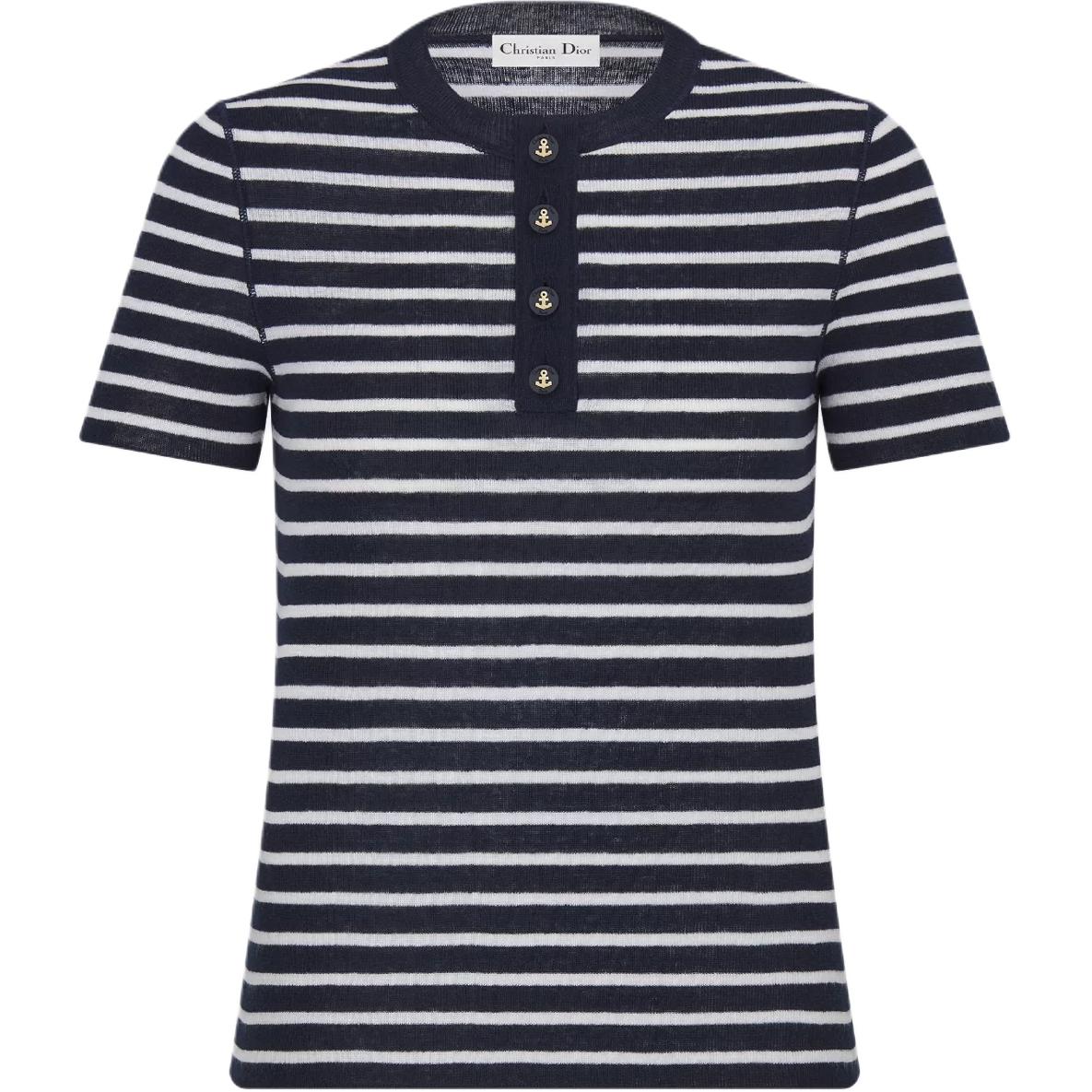 DIOR Regular T Shirt Women's Blue White