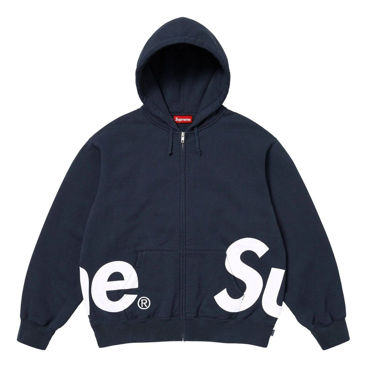 Supreme Big Logo Zip Up Hooded Sweatshirt 'Navy' SS25SW46-NAVY