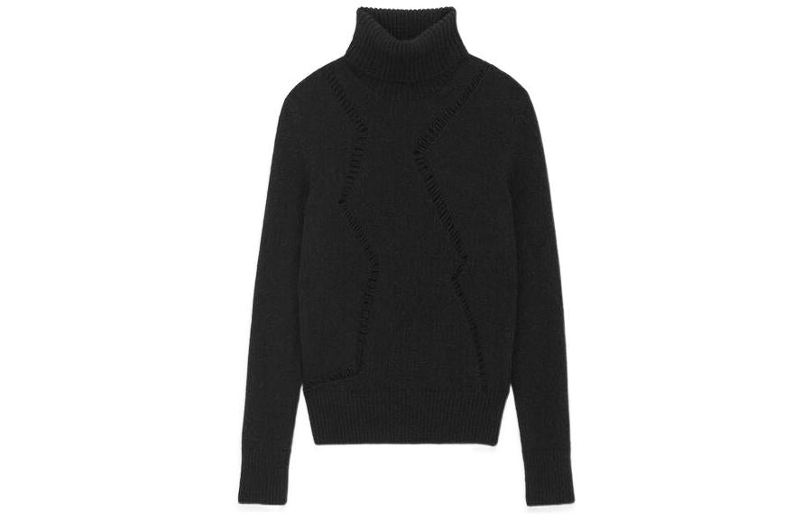 سترة SAINT LAURENT ذات الياقة المدورة والأكمام الطويلة