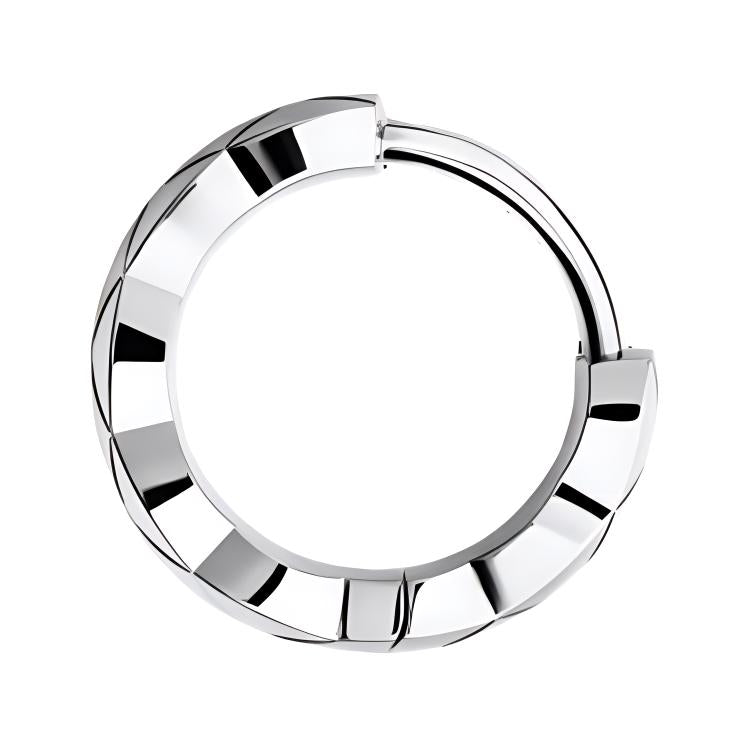 CHANEL 18K White Gold Earrings Unisex Silver
