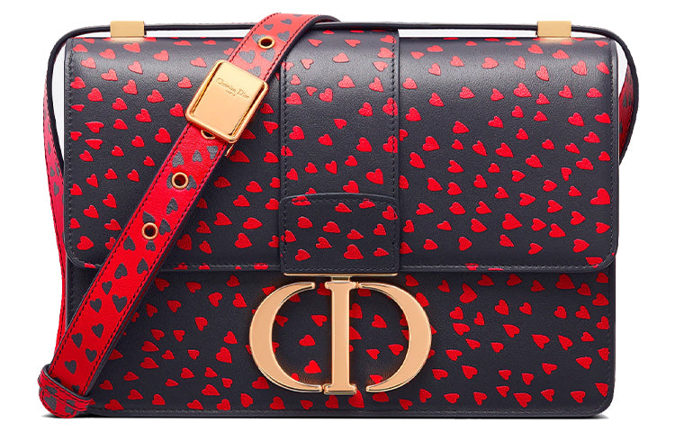 DIOR 30 Montaigne Cow Leather Crossbody Bag Women's Red