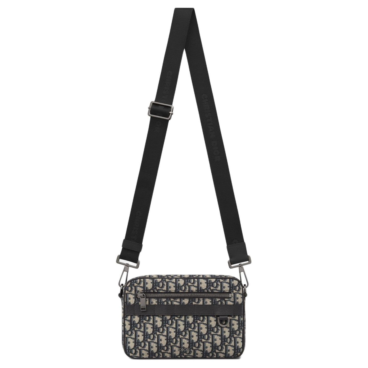 DIOR Oblique Printed Fabric Crossbody Bag, Shoulder Bag Men's Beige & Black