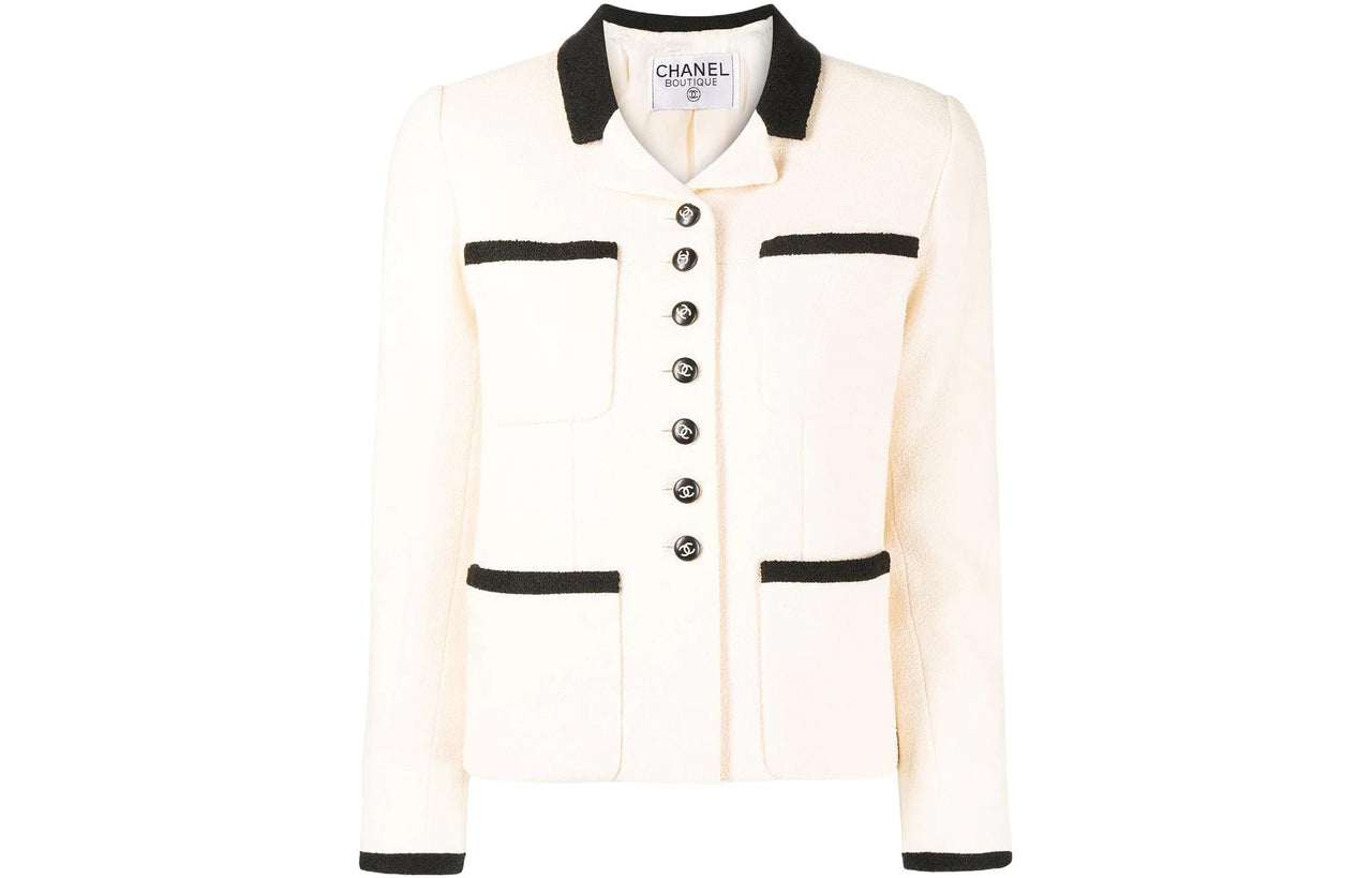 CHANEL 1996 CC-buttons Single-breasted Tweed Jacket