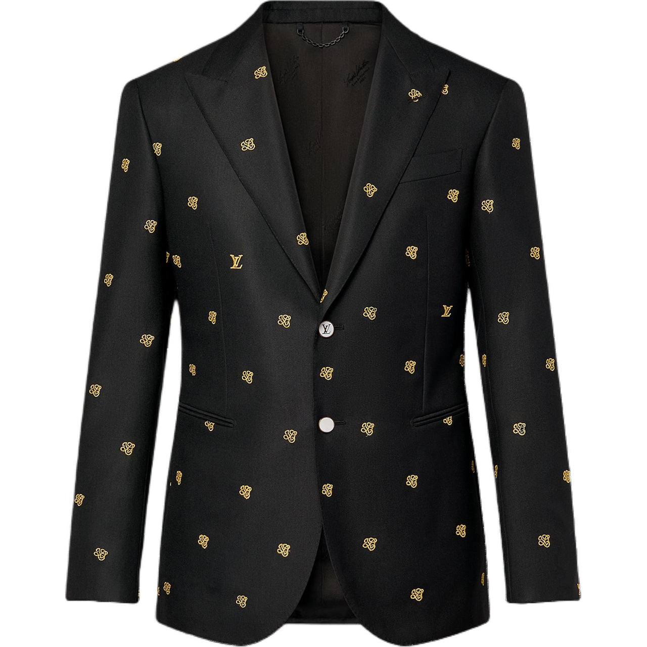 LOUIS VUITTON Embroidered Single-Breasted Wool Blend Evening Jacket