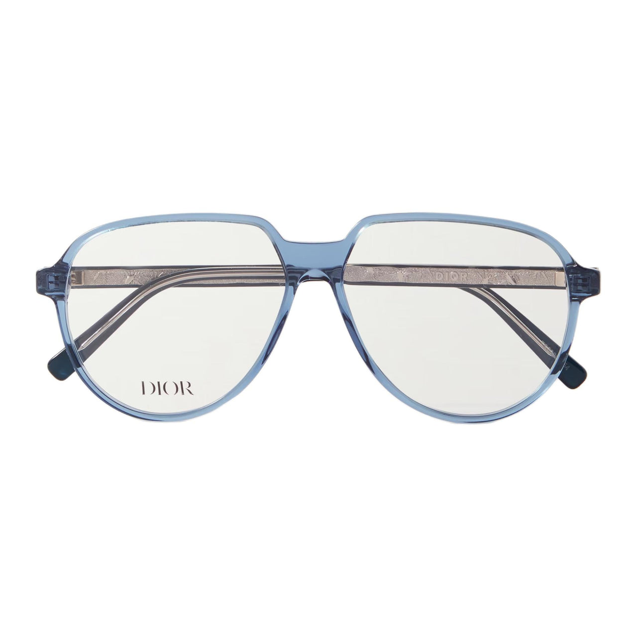 DIOR Acetate Metal Oval Eyeglass Frames Men's Blue
